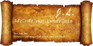 Járányi Letícia névjegykártya